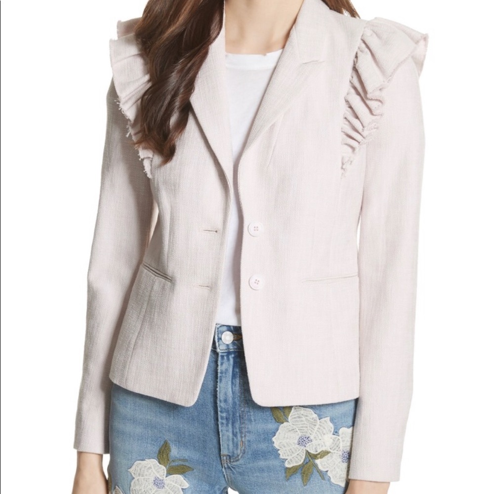 Rebecca Taylor Slub Ruffle Jacket